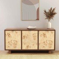Umber Burl & Mango Wood 3 Door Sideboard