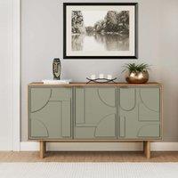 Piza Geometric Mango Wood 3 Door Sideboard