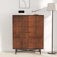 Enara Carved Mango Wood 2 Door Cabinet