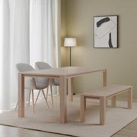 Emery Minimalise Natural Wood Dining Table (Seats 6)
