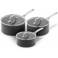 3-Piece SLT Core Hard Anodized Saucepan Set