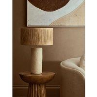 51cm Coole Papier Mache Style Table Lamp With Natural Raffia Shade