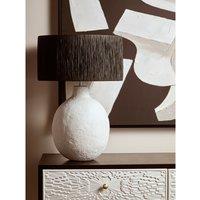 61cm Coole Papier Mache Style Table Lamp With Black Raffia Shade