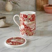 Morris & Co. Strawberry Thief, Madder Mug & Coaster Set