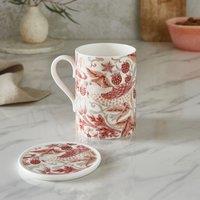 Morris & Co. Strawberry Thief, Indian Red Mug & Coaster Set