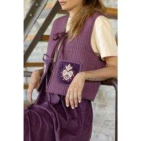 Vaminy Sleeveless Cardigan with Tie Details