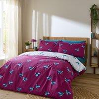Hummingbird Cotton Reversible Duvet Cover and Pillowcase Set