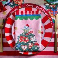 Set of 4 Fabulously Festive Christmas Tree Napkins