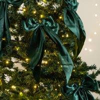 Set of 6 19cm Clip-on Satin Bows in Green