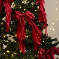 Set of 6 19cm Clip-on Satin Bows in Red