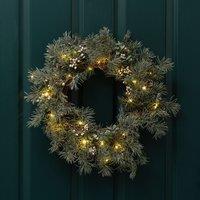 40cm Natural Feel Wreath with lights