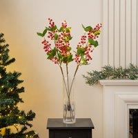 Set of 3 85cm Pre-lit Berry Stems
