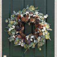 60cm Premium Pumpkin Wreath in Teal/Blue