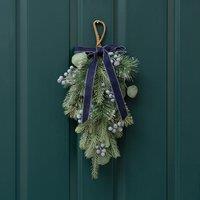 57cm Swag With Navy Velvet Bow