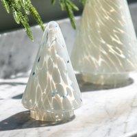 Small White Confetti Glass Tree Decoration