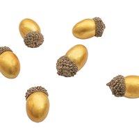 Set of 15 Gold Acorn Tree Decorations