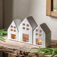 Pearly White Houses Tealight Holder