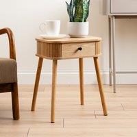 Oona Slatted Side Table with Drawer