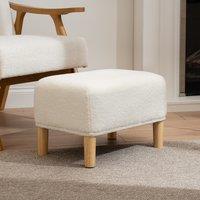 Mid Century Boucle Footstool