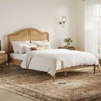 Marcella Rattan & Smoked Wood Bed