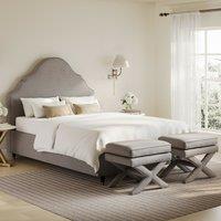Novella Linen Upholstered Bed with French Style Headboard
