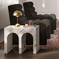 Cecilia Calacatta Large Faux Marble Side Table
