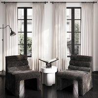 Chiara Sculptural Velvet Chenille Accent Chair