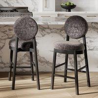 Francesca Velvet Chenille Counter Stool with Round Back