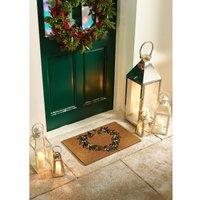 Christmas Mistletoe Heart Coir Doormat
