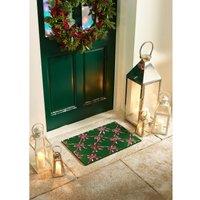 Christmas Festive Bows Coir Doormat