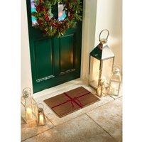 Christmas Gift Wrapped Coir Doormat