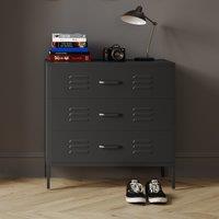 Serena Industrial Metal 3 Drawer Chest