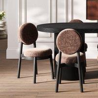 Francesca Velvet Chenille Dining Chairs with Round Back (Set of 2)