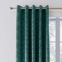 Art Deco Pearl Lined Eyelet Curtains