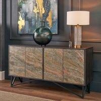 Vesto Mango Wood & Stone Veneer 4 Door Sideboard
