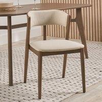 Elion Mid-Century Linen & Ash Wood Curved Back Dining Chair