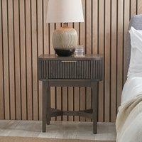 Renzo Fluted Oak Bedside Table