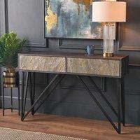 Vesto Mango Wood & Stone Veneer Console Table