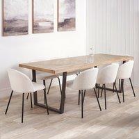 Marea Sand Wash Parquet Industrial Dining Table (Seats 8)