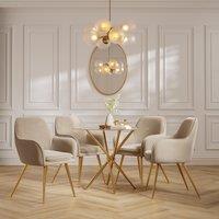 Set of 2 Lavinia Velvet Dining Chairs with Gold Legs