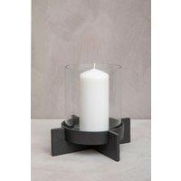 Large Matt Black Finish Candle Holder
