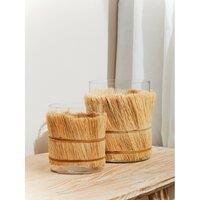 Medium Raffia Candle Holder in Natural