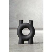 Small Abstract Candle Holder in Black