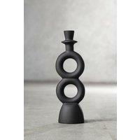 Large Abstract Candle Holder in Black