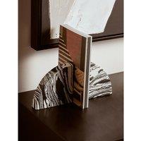 Set of 2 Marble Bookends in Black/White