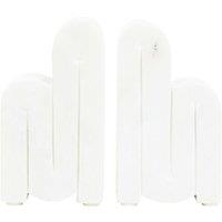 Set of 2 Marble Bookends in White