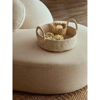 Cotton Mache Round Tray With Decorative Handles