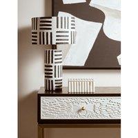 Rectanguar Fluted Marble Box in White