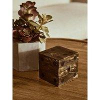 Decorative Dice Box with Five Dive in Brown/Black Finish