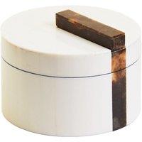 Small Trinket Storage Box in Cream And Brown Finish